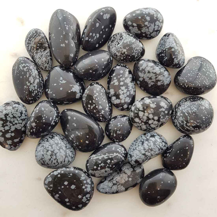 Snowflake Obsidian Tumble (flattish & assorted)
