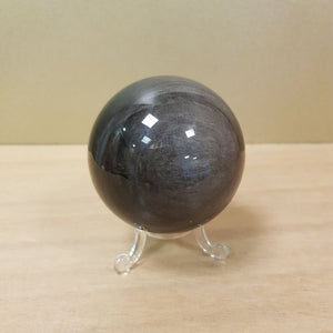 Silver Sheen Obsidian Sphere (assorted. approx. 7cm diameter)