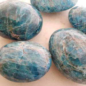 Blue Apatite Palm Stone (assorted. approx. 4.6-5.7x4.4-4.9x2.6-3.4cm)