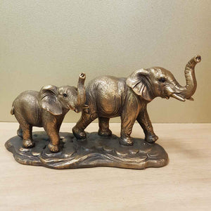 Elephants Walking Bronze Look