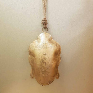 Buddha Iron Hanging Bell (approx. 24x15x7cm)