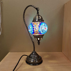 Blue Sun Turkish Swan Neck Style Mosaic Lamp