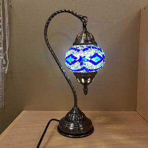 Blue Diamond Star Turkish Swan Neck Style Mosaic Lamp