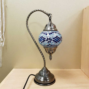 Blue Diamond Star Turkish Swan Neck Style Mosaic Lamp