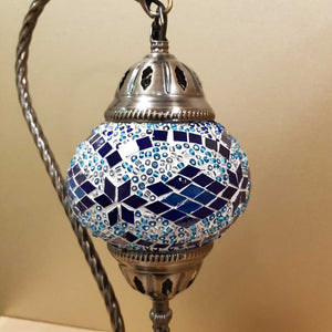 Blue Diamond Star Turkish Swan Neck Style Mosaic Lamp