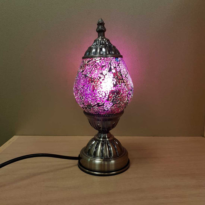 Pink Hues Turkish Style Mosaic Lamp (egg shape approx. 26cm)