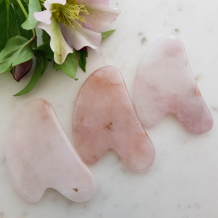 Rose Quartz Gua Sha Massage Tool (assorted. approx. 8.5x6cm)