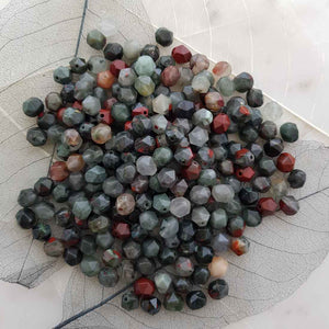 African Bloodstone Faceted Bead