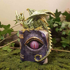 Green Dragon On Purple Book with LED