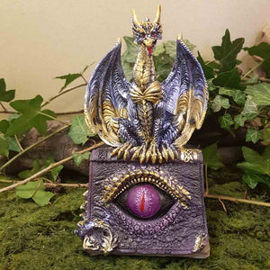 Blue Dragon On Book With LED