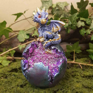 Blue Dragon On Crystal Ball with LED