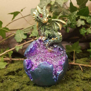 Green Dragon On Crystal Ball with LED