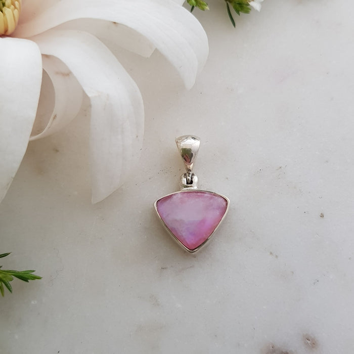 Pink Moonstone Pendant (sterling silver. small)