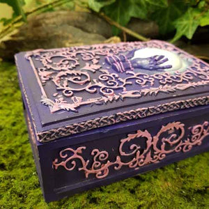 Purple Orb Hands Trinket Box 