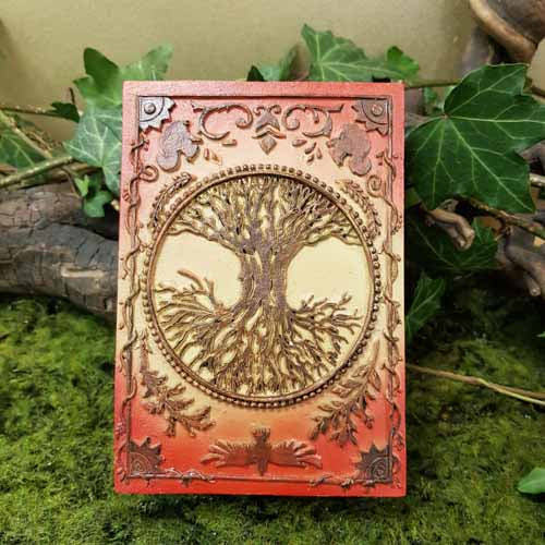 Red Tree of Life Trinket Box (approx 13x9.5x5cm)