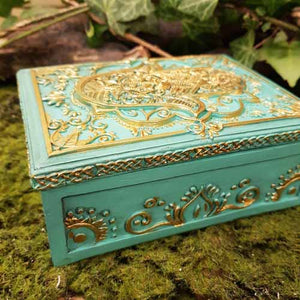 Green Hamsa Trinket Box