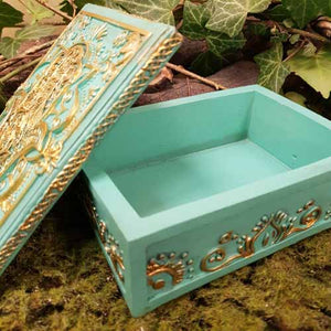 Green Hamsa Trinket Box