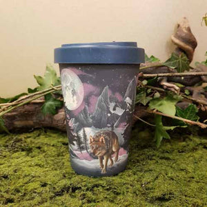 Wolf Pack Biodegradable Travel Mug by Lisa Parker