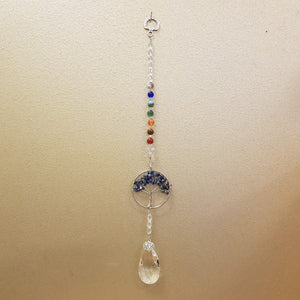 Lapis Third Eye Chakra Tree of Life Hanging Prism/Suncatcher