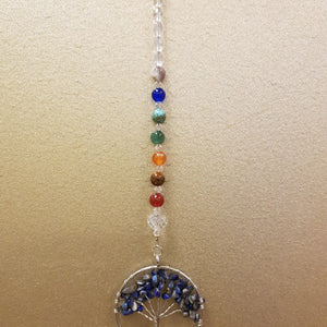 Lapis Third Eye Chakra Tree of Life Hanging Prism/Suncatcher