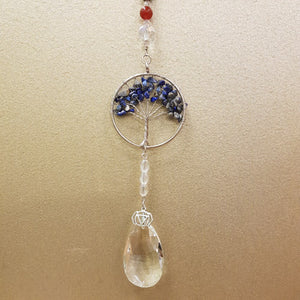 Lapis Third Eye Chakra Tree of Life Hanging Prism/Suncatcher