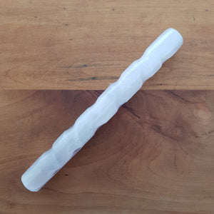 Selenite Twist Wand with Rounded End