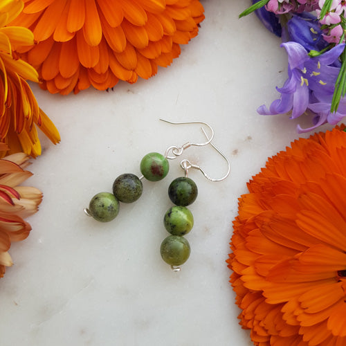Chrysoprase Earrings Hand Crafted in Aotearoa New Zealand (assorted. sterling silver hooks)