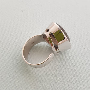 Smoky Quartz Large Oval Ring (sterling silver)