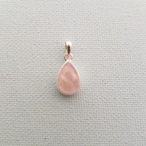 Rose Quartz Pendant Tear Drop