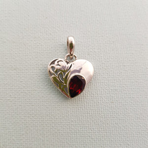 Garnet Heart Pendant