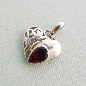 Garnet Heart Pendant