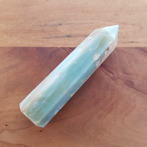 Caribbean Blue Calcite Polished Point (approx.12x3cm)