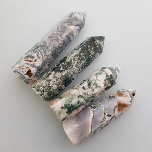 Moss Agate Polished Point