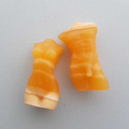 Orange Calcite Divine Feminine & Masculine Pair (approx. 6.3x3x3cm per piece)