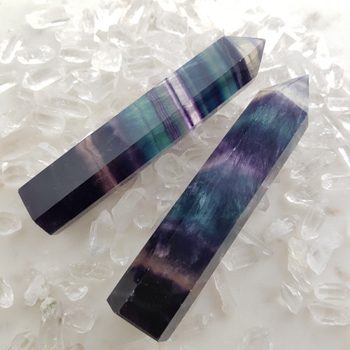 Rainbow Fluorite Polished Point (assorted. approx. 8.2-10.9x1.7-2.1x1.2-1.8cm)