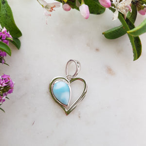 Larimar Heart Pendant