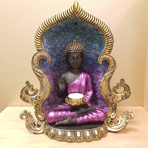 Buddha Rulai Purple Backflow (approx 31x 26cm)