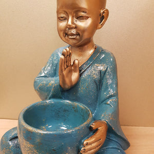 Blue/Gold Monk With Bowl