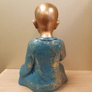 Blue/Gold Monk With Bowl