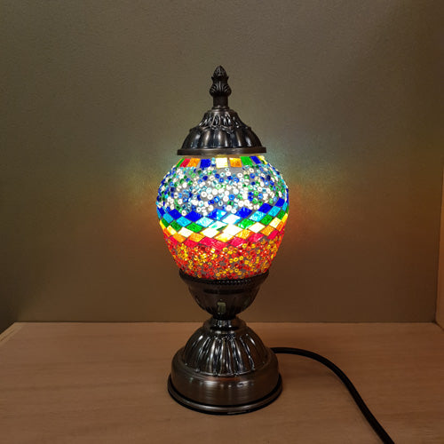 Colourful Egg Shaped Turkish Style Lamp (approx. 27x10cm)