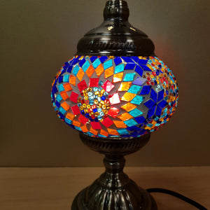 Rainbow Turkish Style Mosaic Lamp (pumpkin shaped. approx. 28.5cm)