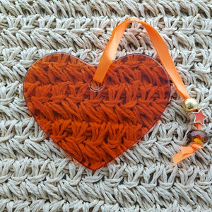 Glass Heart Hanging 10cm Assorted
