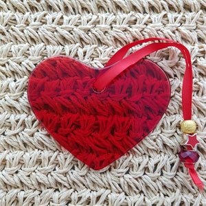 Glass Heart Hanging 10cm Assorted
