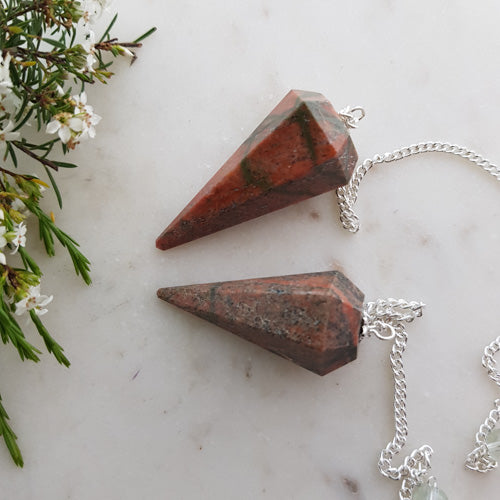 Unakite Faceted Pendulum (assorted)