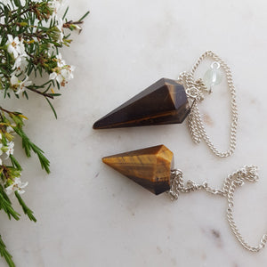 Gold Tiger's Eye Faceted Pendulum