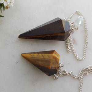 Gold Tiger's Eye Faceted Pendulum