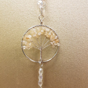 Citrine (heat treated) Solar Plexus Chakra Tree of Life Hanging Prism/Suncatcher