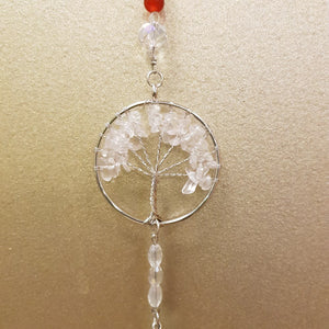 Clear Quartz Throat Chakra Chakra Tree of Life Hanging Prism/Suncatcher