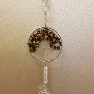 Tiger's Eye Chakra Tree of Life Hanging Prism/Suncatcher