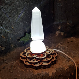 Wooden Flower LED USB Stand 